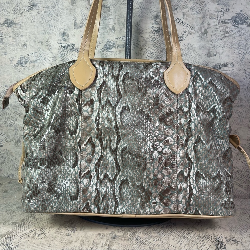 Roberta Gandolfi Leather Python Print Laced Sides… - image 3